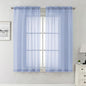 Denim Blue Sheer Curtains 63 Inch Length 2 Panels, Light Filtering Voile by Lecloud