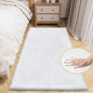 ORINOVA White Washable Furry Area Rug Runner Faux Bunny Fuzzy Fur Rugs by ORINOVA