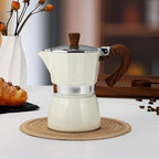 Mongdio Stovetop Espresso Maker Moka Pot, Cuban Coffee Maker Stove top coffee maker Moka Italian Espresso Greca Coffee Maker Brewer Percolator, 3 Espresso Cups, 5 oz - White