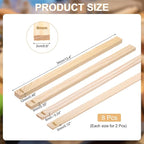 MECCANIXITY 8Pcs Pottery Teaching Rolling Mud Stick Guides, 13" x 0.8" Wood Clay Roller 3 6 9 12mm Thick Ceramic Tools Strips Rolling Guides for Clay Thickness DIY Craft
