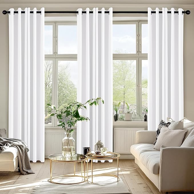 MIULEE Blackout Curtains for Bedroom 2 Panels 34 x 72 Inch Long Pure White | - Image 6