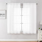Chyhomenyc White Sheer Curtains 54 Inch Long 2 Panels by Chyhomenyc
