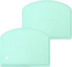 Unicook Dough Scraper Cutter, Flexible Plastic Bench Scraper for Baking Pizza/Pastry/Cake, Multipurpose Baking Tools with Measuring Scale, 2 Pack
