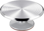 12 Inch Round Aluminum Tall Revolving Cake Decorating Stand,Cake Turntable, Rotating Cake Stand,Cake Spinner Turntable for Decorating,Cake Turntable for Decorating,Professional Cake Decorat Spin Kit