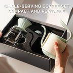 Pour Over Coffee Maker Set, Pour Over Kettle, Coffee Dripper, Glass Coffee Server with Scale, Stainless Steel Filter (Orange)