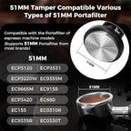IKAPE 51MM V6 Impact Espresso Tamper with Sound Feedback, 15lb/30lb Interchangeable Springs, Espresso High Tamper with Triple-spring System, Fits 51mm portafilters