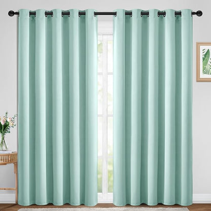 Yakamok Room Darkening Curtains 70x84 inch Length Aqua-Living Room | 2 panels by Yakamok