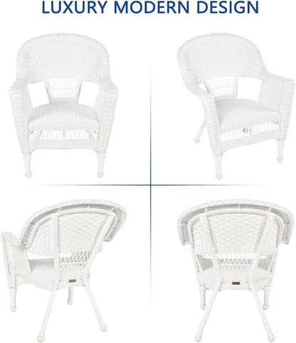 Jeco Wicker Chair with Blue Cushion - Image 7