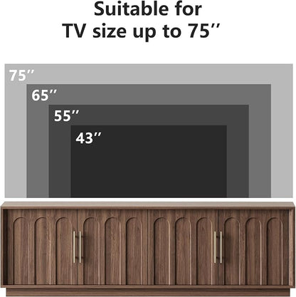 FORTUNETEC TV Stand for 75 Inch TV, Mid Century Modern TV Stand - Image 7