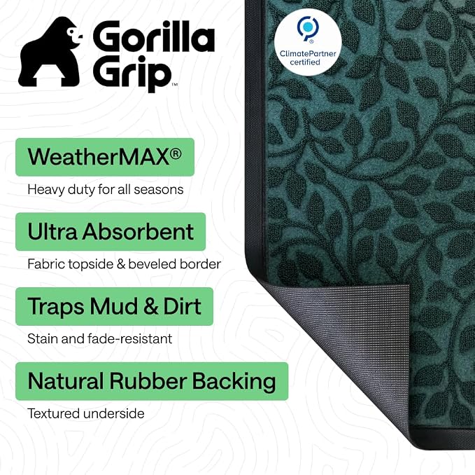 GORILLA GRIP 100% Waterproof All-Season WeatherMAX Doormat 35x23, US Designed - Image 2