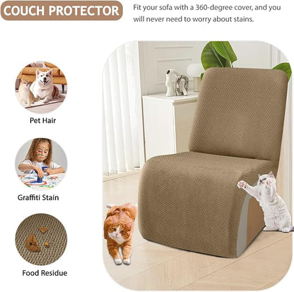 ALIECOM 100% Waterproof Recliner Sectional Couch Covers L Shape Stretch Corner - Image 6