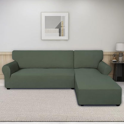 PureFit Stretch Sectional Couch Covers 2 pcs Non Slip L Shape Sofa Cover - Image 2