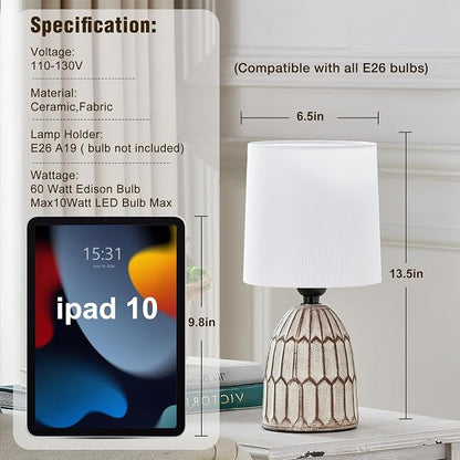 EJIAXIN Table Lamps Set of 2-13.5" Small Boho Lamp - Image 2