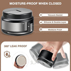 Coffee Canister, Premium Stainless Insulated Vacuum Steel Coffee Bean Storage Container Travel Jar, Kitchen Food Airtight Coffee Grounds Container for Tea, Sugar, Flour (13.5oz-Black)
