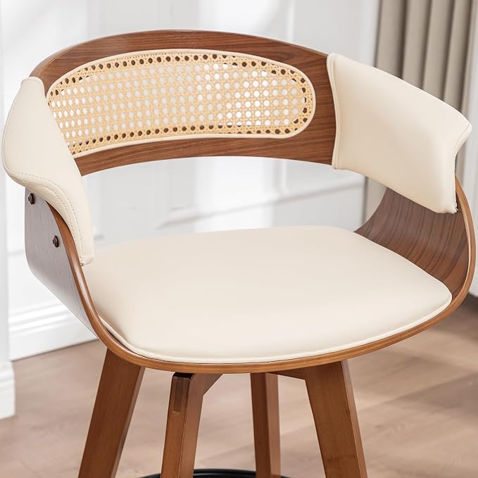 Set of 2 Rattan Swivel Bar Stools - Image 7