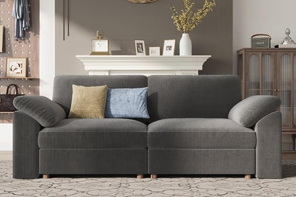EASE MOOSE Comfty 2 Seat Couch, FSC Certified Modern Deep Seat Sectional Modular by EASEMOOSE