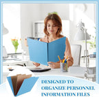 24 Pcs Classification Folders Letter Size, Back to School Supply for Teacher, Student, 2 Pocket Dividers Pressboard File Folder Bulk with 2 Fasteners, 2 in Expanding File Organizer (Blue)