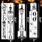 Halloween Stencils for Porch Sign Large Skeleton Boo Stencils Witch Ghost Drawing Templates for Porch Wood Sign Decor