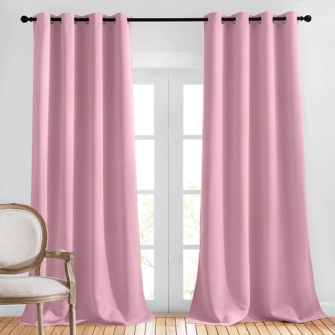 NICETOWN Long Crystal Pink Curtains by NICETOWN