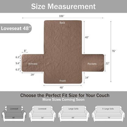 Toffee Loveseat Covers for 2 Cushion Couch, Water-Repellent Covers for Love - Image 6