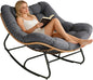 SUNCROWN Oversized Wicker Rocking Chair Indoor Outdoor, 450 LBS Heavy Duty by HOME