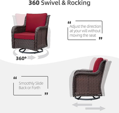 Towallmark Outdoor Swivel Wicker Glider Patio Chairs - Image 3