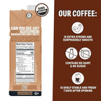 Wandering Bear Straight Black Organic Cold Brew Coffee, 32 fl oz, 6 pack - Extra Strong, Bold, Smooth, Unsweetened, Shelf-Stable, Ready to Drink, 100% Organic, Iced Cold Brewed Coffee Drinks