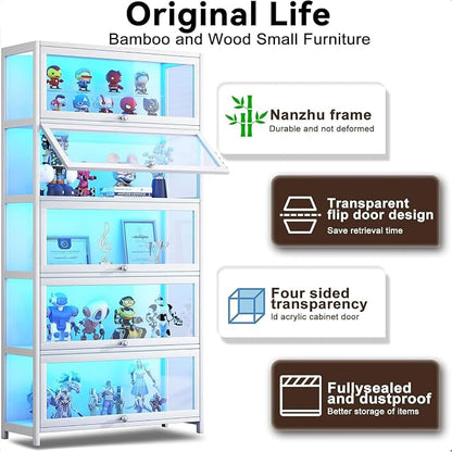 Display Cabinet with Acrylic Glass Doors 67.7'' Tall Curio Cabinet - Image 3
