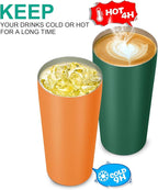 VEGOND 20oz Tumbler Stainless Steel Tumbler with Lid And Straw Vacuum Insulated Double Wall Travel Coffee Mug(orange package 1)
