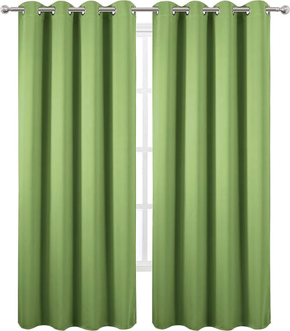 Light Green Thermal Blackout Curtains/52 x 95 Inch/Set of 2 Panels Room - Image 2