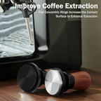 PUSEE 58mm Espresso Tamper,Calibrated Tamper with 30lbs Double Spring Loaded Tamper Walnut Wood Coffee Tamper for Barista Home,Titanium PVD Coating Base Tamper Espresso Tool Fits 58mm Portafilters