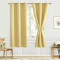 Room Darkening Curtains for Bedroom, 42 x 63 Inch, Light Yellow | Thermal by Hiasan