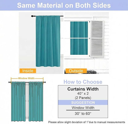 Simplebrand Ava Teal Short Blackout Curtains - Image 9
