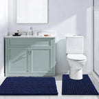 Arotive Luxury Chenille Bathroom Rug Mat, Extra Soft Thick Absorbent Shaggy Bath Rugs, Non-Slip Machine Wash Dry, Plush Bath Mats for Bathroom, Shower and Tub, 30x17, Navy