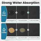 PoYang 17"x12" Coffee Mat Small, Coffee Bar Accessories for Countertop, Absorbent Dish Drying Mat, Anti-Slip and Hide Stain Pad for Espresso Machine, Espresso Maker and Kitchen Counter, Black