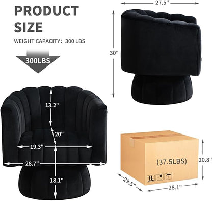 Swivel Accent Barrel Chair Set of 2- Cute Comfy Small Round 360° Arm Chair - Image 2