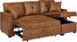 L Shaped Sectional Couch with Storage and Pull Out Bed, 3 Seater Sleeper Sofas by LITVZ