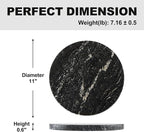 Koville Brazilian Natural Marble Cutting Board for Kitchen, 11inch Round Hand Crafted Marble Slab for Cheese, Charcuterie, Pastry Board - Wedding Gift, House Warming Gift(Via Lactea)