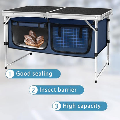Folding Camping Table with Storage Compartment Aluminum Lightweight Camp - Image 5
