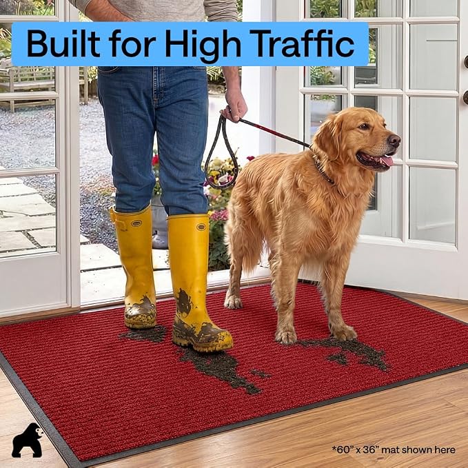 GORILLA GRIP Waterproof Traffic Guard Door Mat, 2 Pack, Indoor Outdoor Durable - Image 7