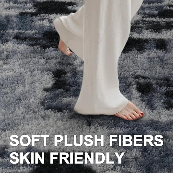 6x9 Ft Large Shag Rugs for Living Room Decor, Tie-Dyed Ultra Soft Fluffy Furry - Image 4