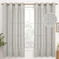 YoungsTex Light Grey Linen Curtains 63 Inches Long 2 Panels | Textured Light by YoungsTex