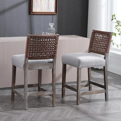 27" Farmhouse Counter Height Bar Stools Set of 4 - Image 4