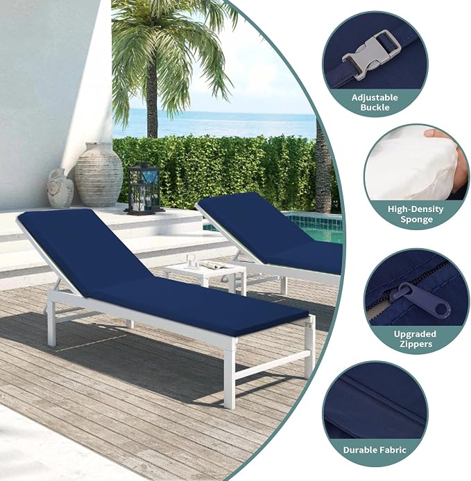 Outdoor Chaise Lounge Cushions for Patio, Lounge Chair Cushions, Waterproof - Image 3