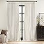 MIULEE Beige White Pinch Pleated 100% Blackout Linen Curtains 40x84 Inches | by MIULEE