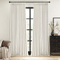 MIULEE Beige White Pinch Pleated 100% Blackout Linen Curtains 40x108 Inches | by MIULEE