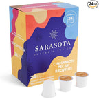 Sarasota K-Cup Coffee Pods | Medium Roast Flavored Coffee | Cinnamon Pecan Brownie | Single Serve for Keurig Brewers | Gourmet, Low Acid, Mold Free | 24 Count