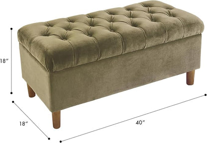 Homepop Home Decor | Tufted Ainsley Button Storage Ottoman Bench - Image 3