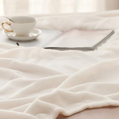 Bedsure GentleSoft Fleece Bed Blankets Full Size Cream - Image 5