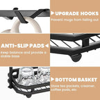 FANGSUN Large Coffee Mug Holder Stand Countertop, Tree Rack for 14 Mugs, 2 Tier Counter Display Storage, Metal Wire Tea Cup Holder for Coffee Station Kitchen Organizer, Not Included Mugs